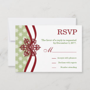 RSVP Hiver Mariage Cranberry Lumière Sage