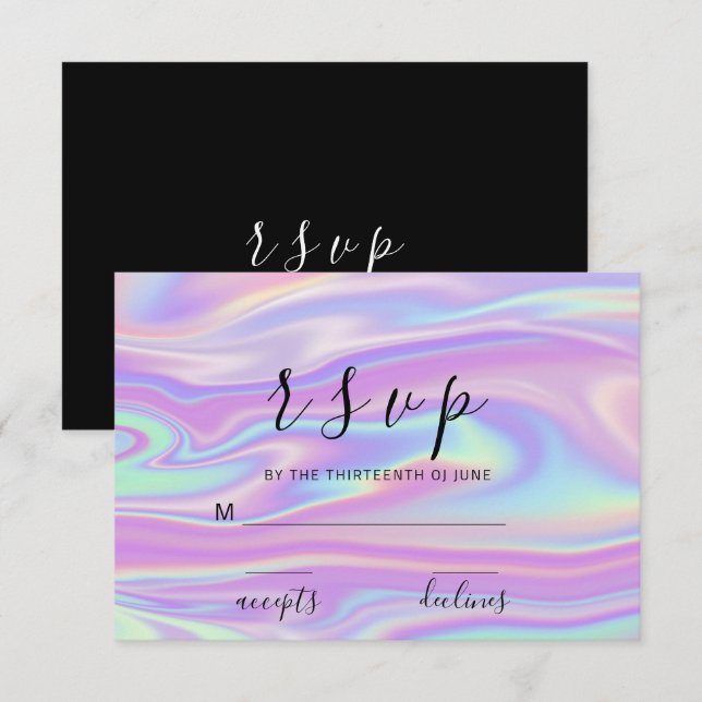 RSVP Holographic Blue Pink Mermaid  (Front/Back)