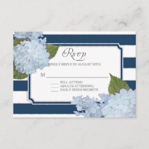RSVP Hydrangea Modern Elegant Navy White Stripe