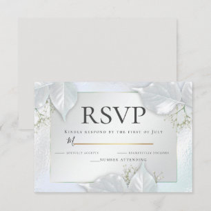 RSVP Icy Blue Pearl Shimmer Invitation