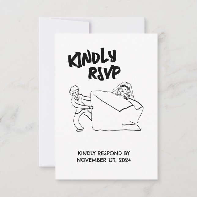 RSVP Illustration de jeune couple mignon (Devant)