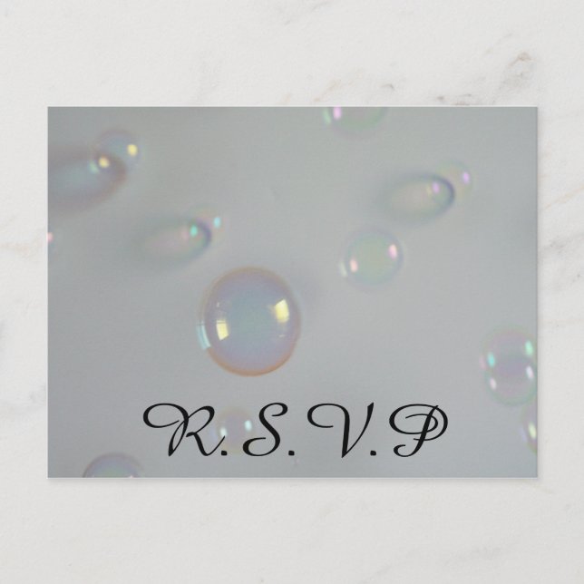 RSVP in Bubbles Invitation Postcard (Front)