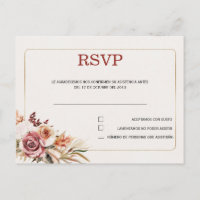 Rsvp in spanish wedding postcard