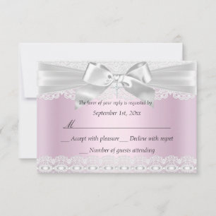 Rsvp jolie dentelle rose croix baptême 3x5