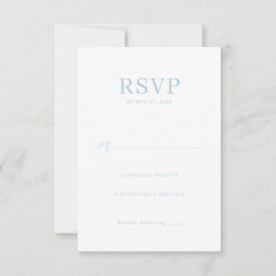 RSVP Joyfully Accepts Soft Blue Minimalist Card