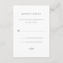RSVP Kindly Reply Wedding Enclosure Card
