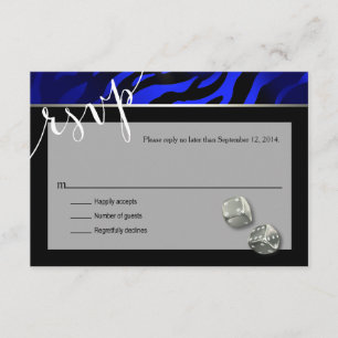 RSVP Las Vegas Art Deco Zebra   black blue silver Card
