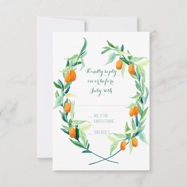 RSVP Laurel Wreath Kumquat Branch Modern Simple (Front)