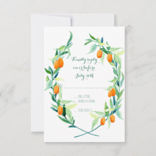 RSVP Laurel Wreath Kumquat Branch Modern Simple Card