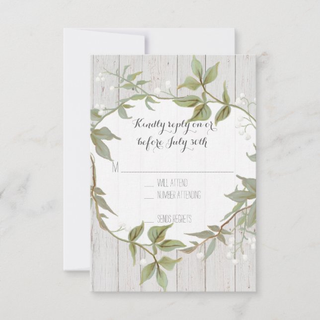 RSVP Laurel Wreath Rustic Country Foliage Bois (Devant)