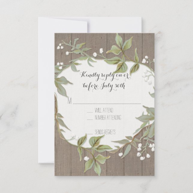 RSVP Laurel Wreath Rustic Country Foliage Bois (Devant)