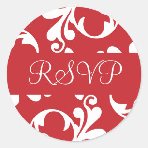 RSVP Leaf Flourish Envelope Sticker Seal