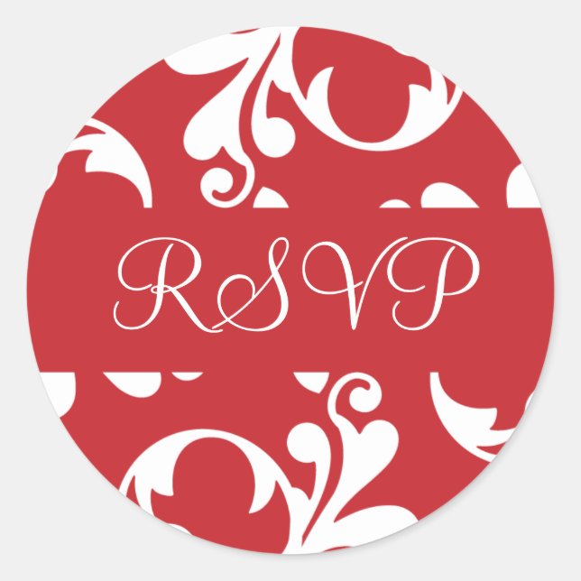 RSVP Leaf Flourish Envelope Sticker Seal (Front)