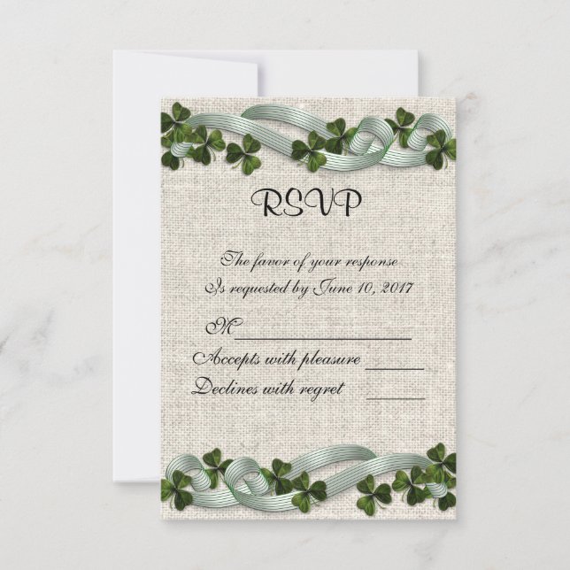 RSVP lin et shamrocks irlandais (Devant)