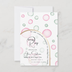 RSVP Lively Fun Pink and Green Bubbles Card