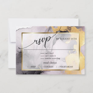 RSVP   Marbré Dusty Rose Black Gold Abstrait