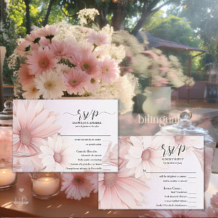 RSVP Margarita rosa elegante  Card