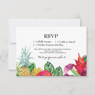 RSVP Mariage Aloha Cartes Tropicales Invitations L