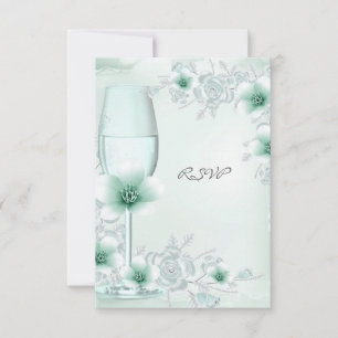 RSVP Mariage Blossoms Rose Floral Mint Green