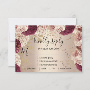 RSVP Mariage Parties scintillant Rose nuptiale cou