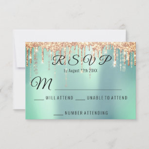 RSVP Mariage Rose nuptiale Gold Driving Coral Mint
