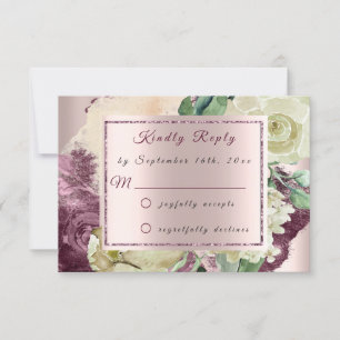 RSVP Marsala Roses Ivory Floral Blush Bourgogne