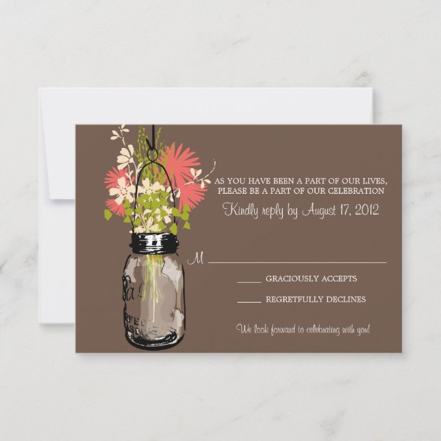 RSVP Mason Jar and Wildflowers (Front)