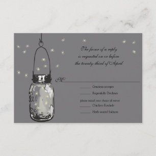 RSVP Mason Jar & Fireflies Mariage