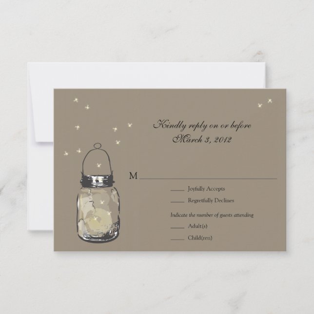 RSVP Mason Jar & Fireflies Mariage (Devant)