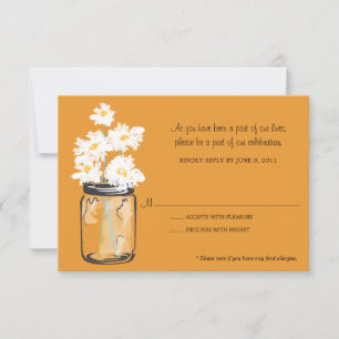 RSVP - Mason Jar rempli de marguerites blanches
