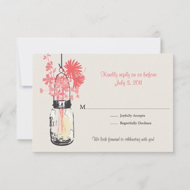 RSVP Mason Jar & Wildflowers Wedding (Front)