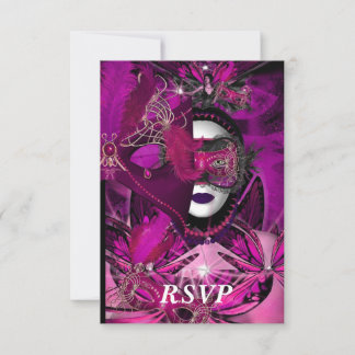 RSVP Masquerade Ball Party masque noir rose violet