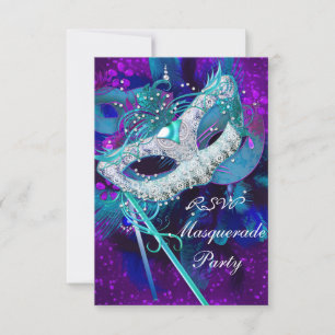 RSVP Masquerade Ball Party Turquoise bleu violet m