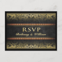 RSVP Matching Black Gold King Queen Hearts Vegas