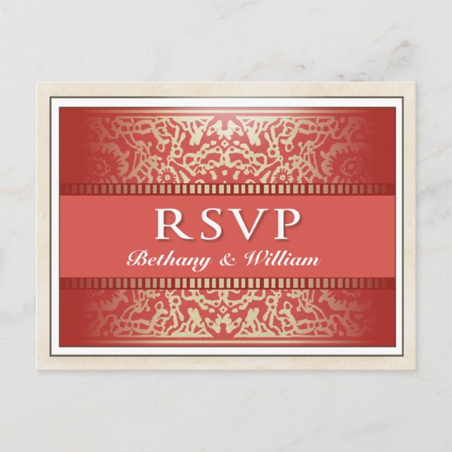 RSVP Matching PostCard King Queen Hearts Vegas (Front)
