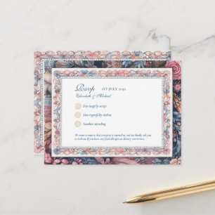 RSVP Maximaliste Vintage Floral Menu Shabby Pays