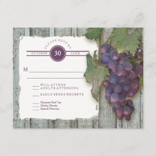 RSVP Meal Menu Options Vintage Wood n Vineyard
