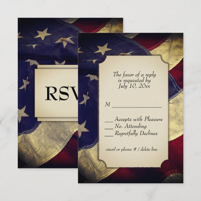 RSVP militaire avec choix de menu (Devant / Derrière)