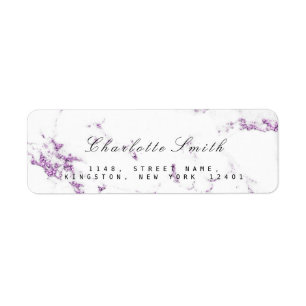RSVP minimal en marbre blanc violet