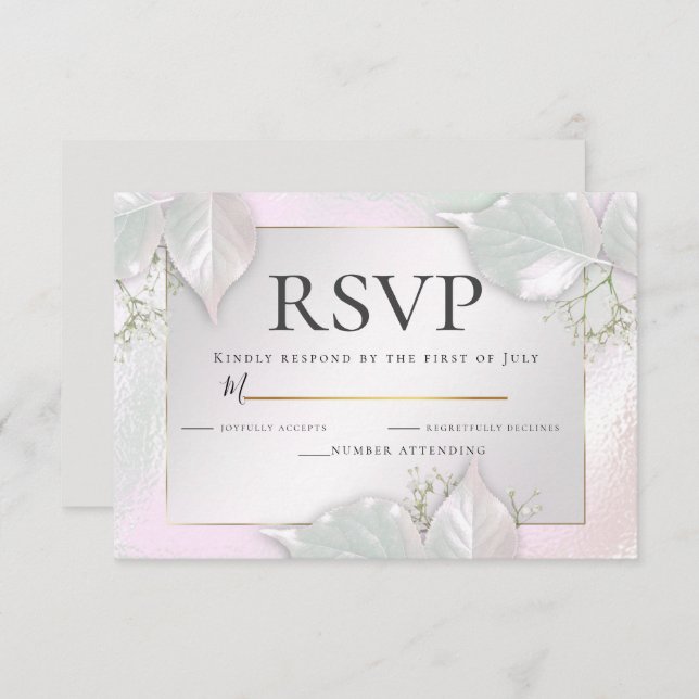 RSVP | Misty Pink Pearl Shimmer Invitation (Front/Back)