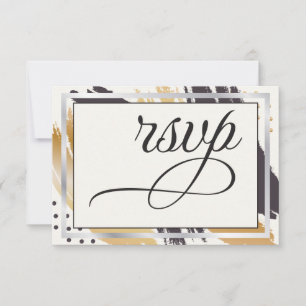 RSVP Modern Paint Strokes and Typography Card