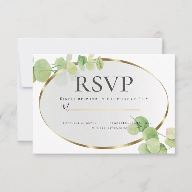 RSVP | Modern Springtime Eucalyptus Invitation (Front)