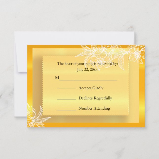 RSVP Moderne Marigold Jaune & Blanc Timbre Floral (Devant)