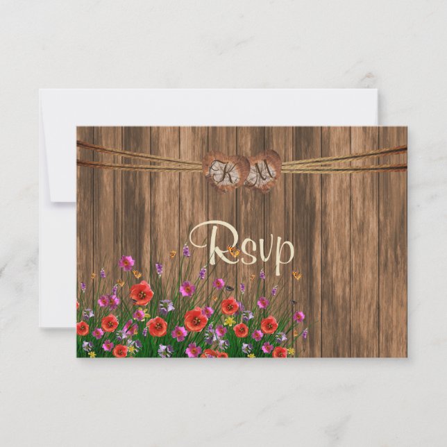 RSVP Monogram Heart with Spring Wildflowers (Front)