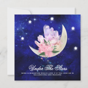 *~* RSVP Moon Stars Crystal WEBSITE AR14 Wedding Invitation