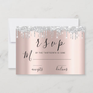 RSVP Noir Rose Blanche Grise Argent Gouttes