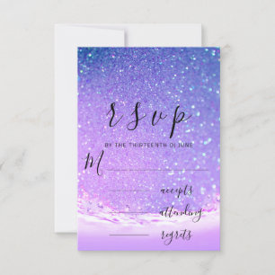 RSVP Ocean bleu violet Vagues Mariage sur la plage