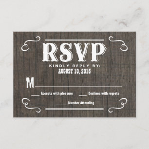 RSVP Old West Wood Wedding Reply Cards