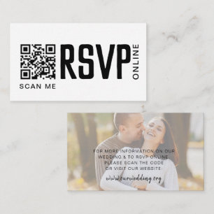 RSVP Online QR code Wedding Website Enclosure Card