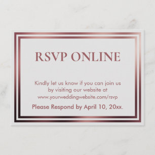 RSVP Online Simple Elegant Rose Gold on Grey Enclosure Card